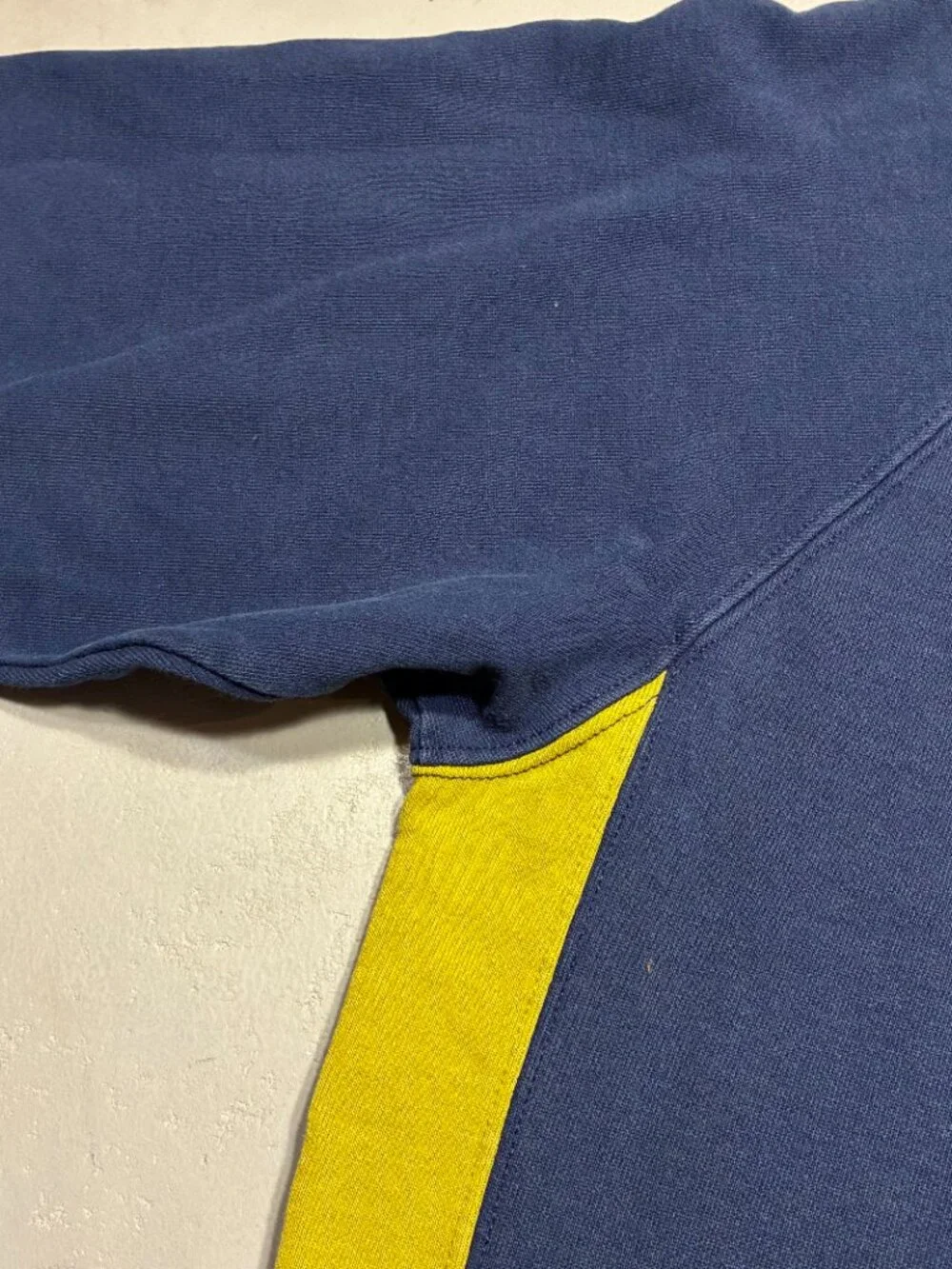 Nike Vintage 90s Colorblock Crewneck Sweatshirt, Navy/Chartreuse, Made in USA